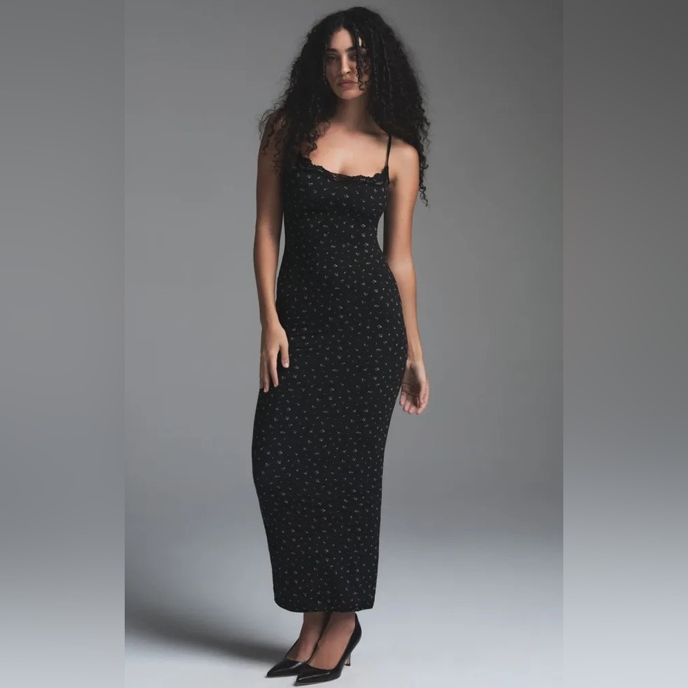 NWT skims fits everybody lace long slip dress onyx rosebud. Size XL - Picture 5 of 7